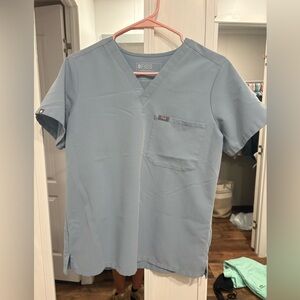 FIGS Catarina Dusty Blue Top